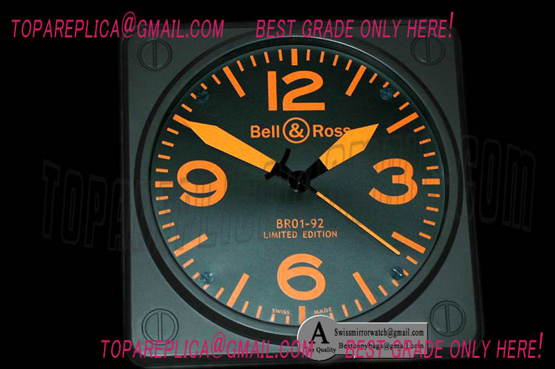 Bell & Ross Black/Orange Wall Clock 30mm