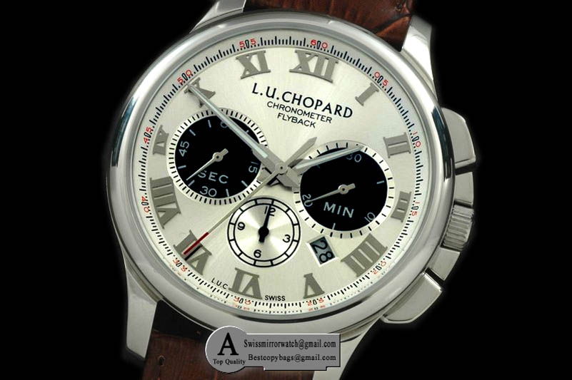 Chopard LUC Chronograph SS/Leather White Asia 2813 Replica Watches