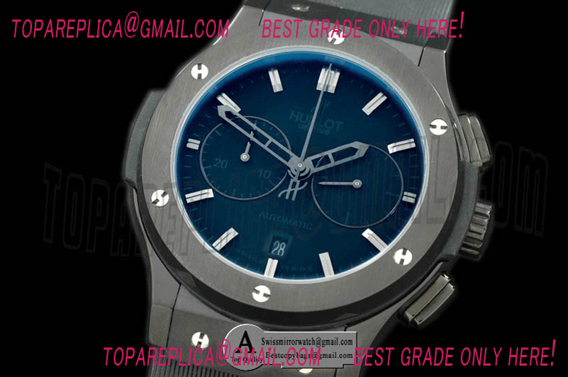 Hublot 521.CM.1110.LR Classic Fusion 45MM Chrono PVD/Leather All Black A-7750 Sec@3 Replica Watches