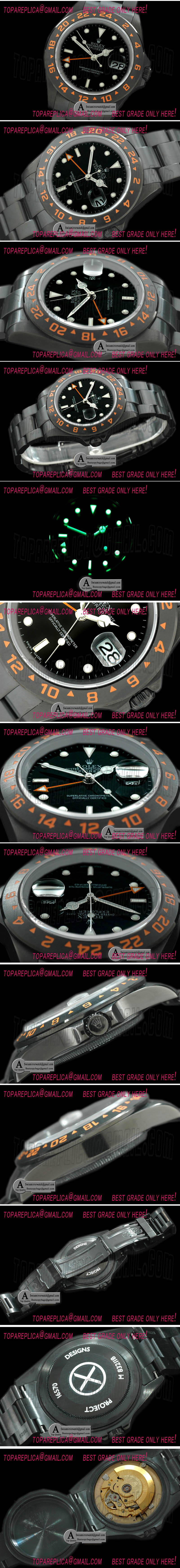 Rolex Project X Explorer II PVD Black Asia Eta Replica Watches