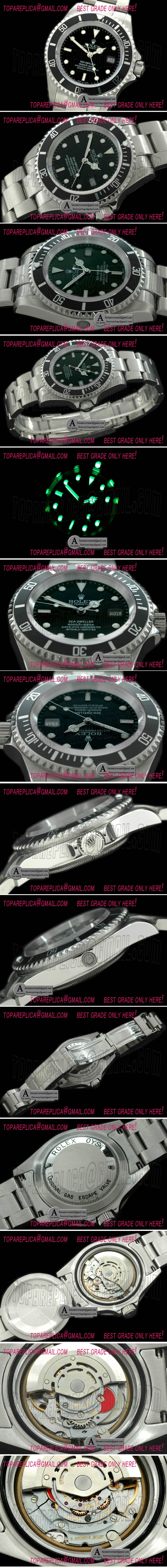 Rolex Classic Sea Dweller SS Black Swiss 2836-2 Replica Watches