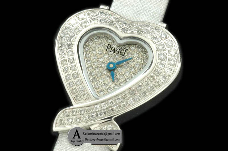 Piaget Joaillerie Diamonds Ladies SS White Satin Swiss Quartz C/W Box Replica Watches