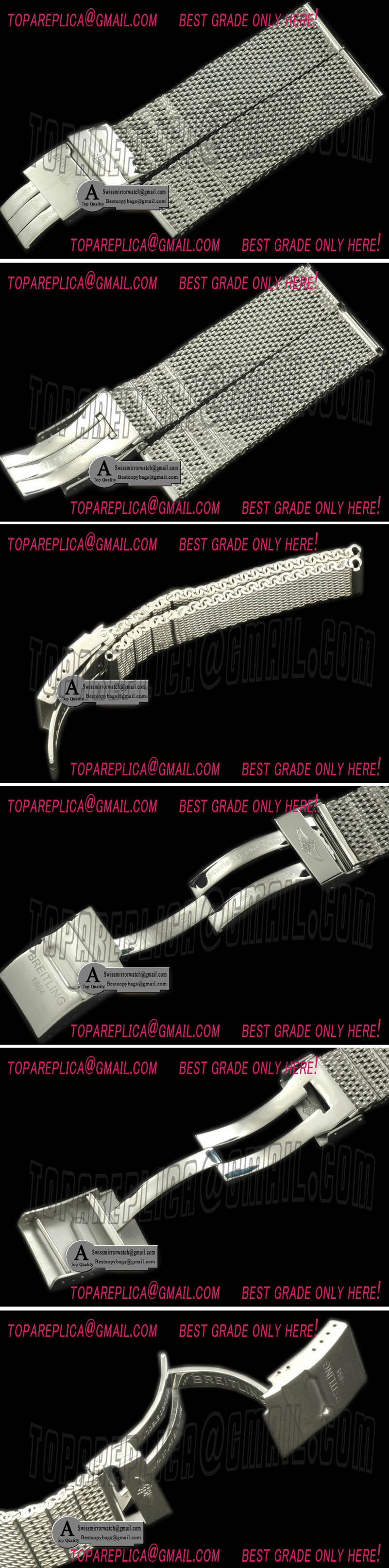 Steel Mesh Bracelet Lug 22mm for Selected Breitling W