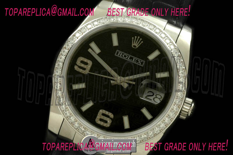 Rolex SS/LE Black Swiss Eta 2836/3135-Real Diamonds