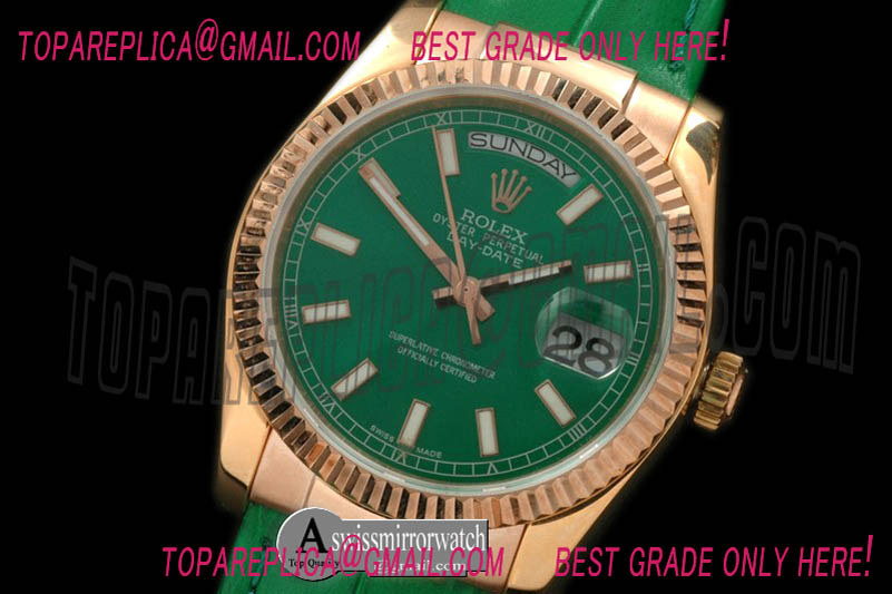 Rolex DayDate Fluted Green RG/LE Asian 2836