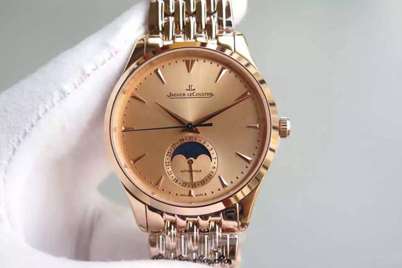 Jaeger LeCoultre Moonphase RG/RG Gold Dial Cal.925