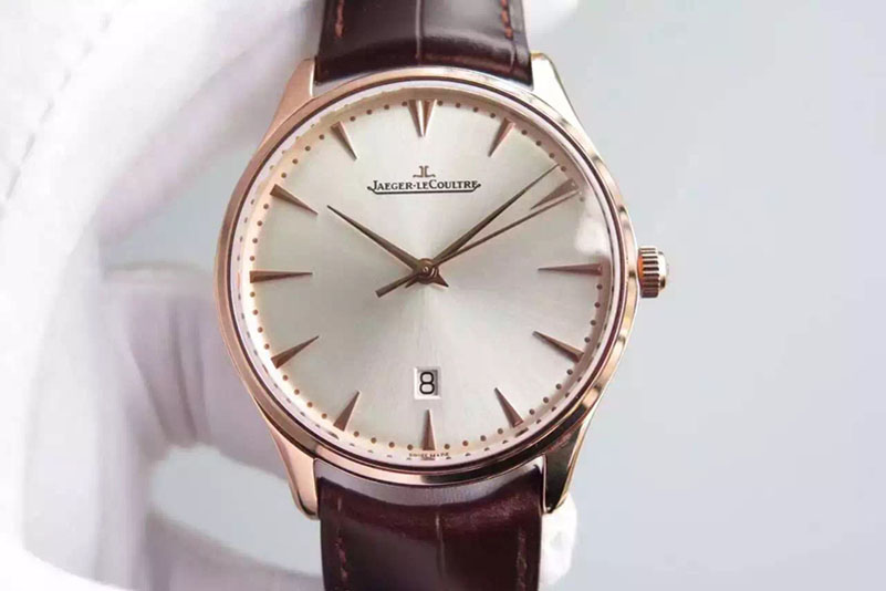 Jaeger-LeCoultre Master Ultra Thin RG Silver Dial on Brown Leather Strap A925