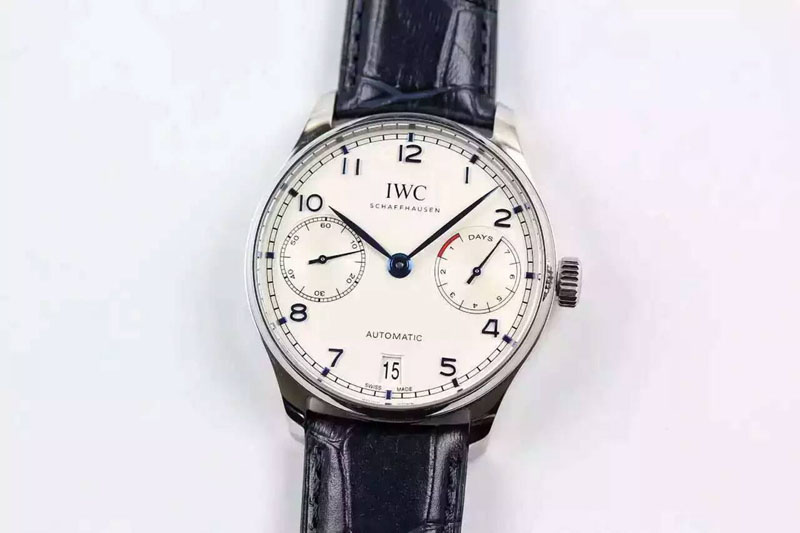 IWC PORTUGUESE REAL PR IW500705 ZF 1:1 BEST EDITION V3 ON BLUE LEATHER STRAP A52010
