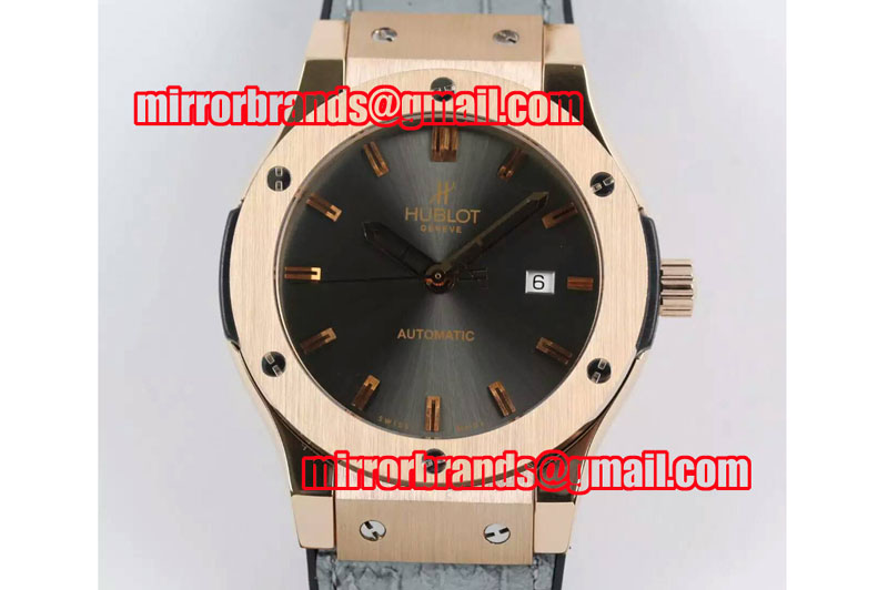 Hublot Classic Fusion 45mm RG Grey Dial on Grey Leather Strap