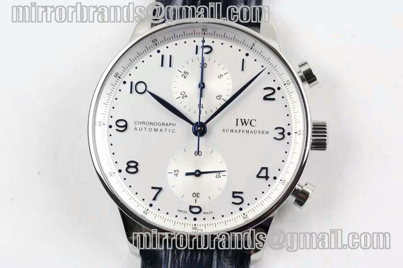 IWC Portuguese Chrono IW371417 SS ZF 1:1 Best Edition on Blue Leather Strap A7750