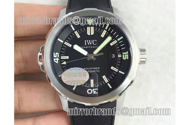 IWC Aquatimer Automatic IW3290 V6F 1:1 Best Edition Black Dial on Black Rubber Strap MIYOTA 9015