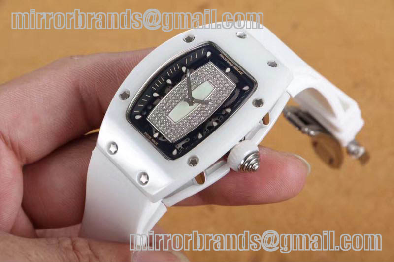 Richard Mille RM007 Bling Bling Limited Edition White Ceramic/White/RU Asian 21J Decorated