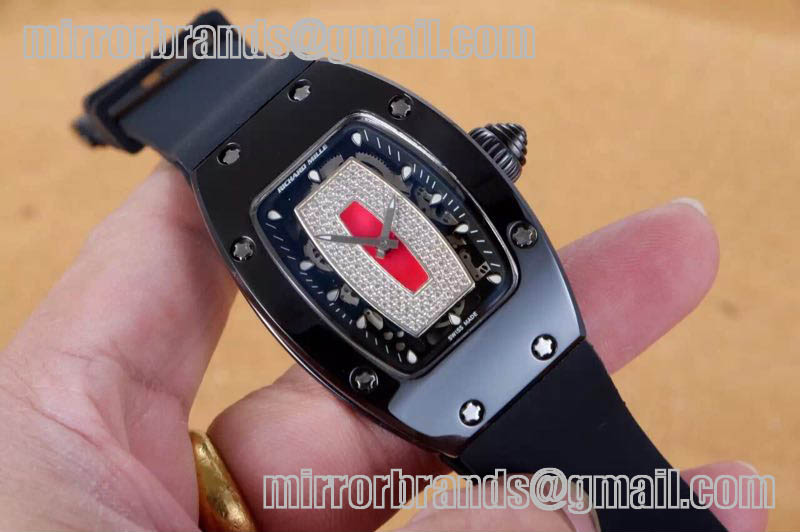 Richard Mille RM007 Bling Bling Limited Edition Black Ceramic/Red/RU Asian 21J Decorated