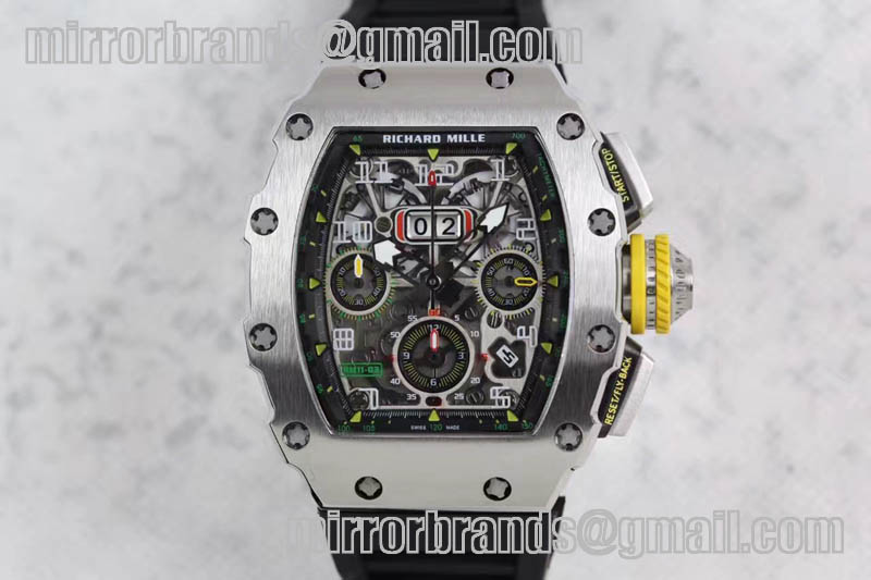 Richard Mille Unveils the RM 11-03 SS Flyback Chronograph A7750 ON Rubber strap