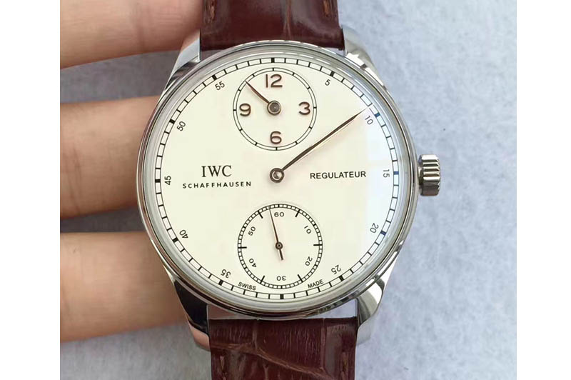 IWC Portuguese Regulator SS/LE White Dial Gold Marker IW54440 Cal.98245