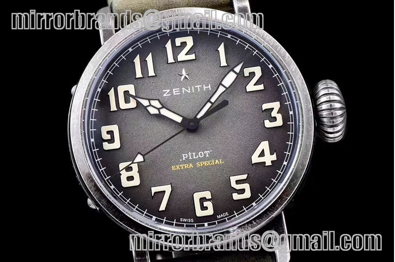 Zenith Pilot Type 20 Extra Special 40mm Aged SS Case V6F 1:1 Best Edition Green