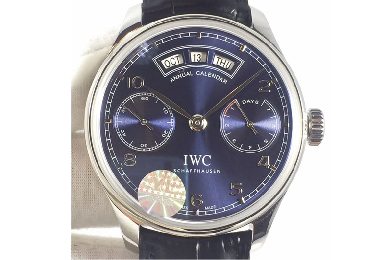 IWC Portuguese SS Real PR Real Annual Calendar IW503502 YLF Blue Dial