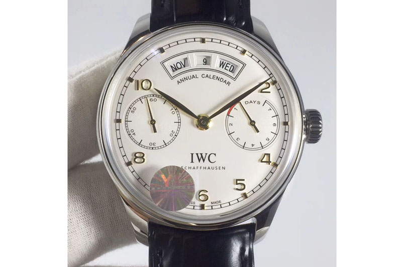 IWC Portuguese SS Real PR Real Annual Calendar IW503502 YLF White Dial