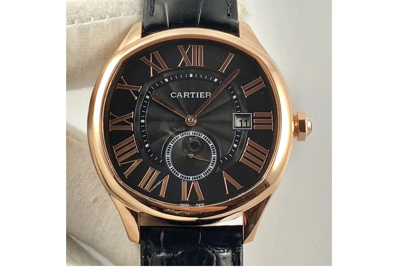 Cartier Drive de RG TF Best Edition Black Textured Dial on Leather Strap A23J to 1904-PS MC
