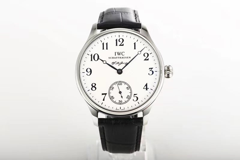 IWC Portuguese IW544202 SS GSF 1:1 Best Edition White Dial on Black Leather Strap