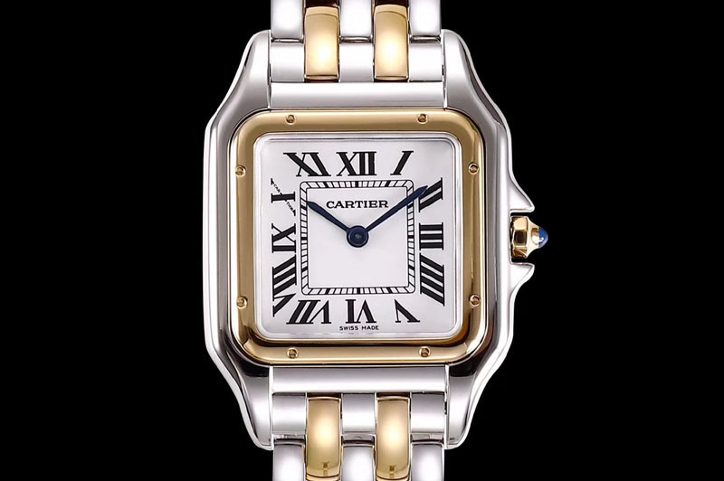 Cartier Panthère Secrete Ladies SS/RG KOR 1:1 Best Edition White Dial on SS/RG Bracelet Ronda Quartz