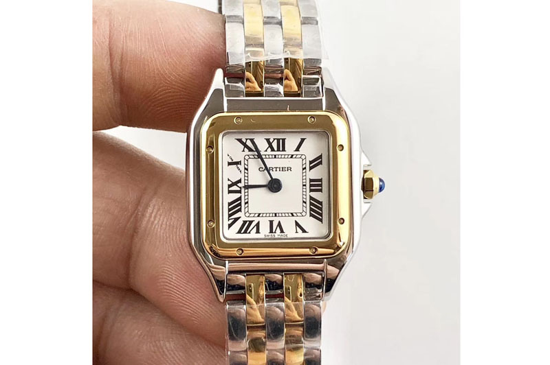 Cartier Panthère Secrete Ladies 22mm SS/YG 8848F 1:1 Best Edition White Dial on SS/YG Bracelet Ronda Quartz