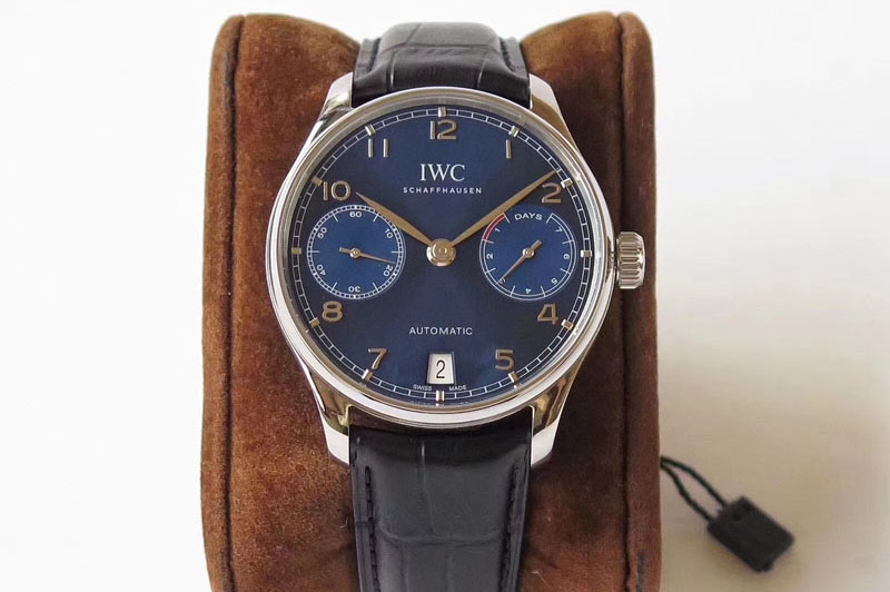 IWC PORTUGUESE REAL PR IW500710 ZF V4 1:1 BEST EDITION Blue Dial ON BLACK LEATHER STRAP A52010