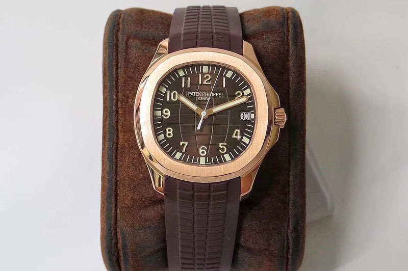 Patek Philippe Aquanaut 5167R RG ZF 1:1 Best Edition Brown Dial on Brown Rubber Strap 324CS (Free box)
