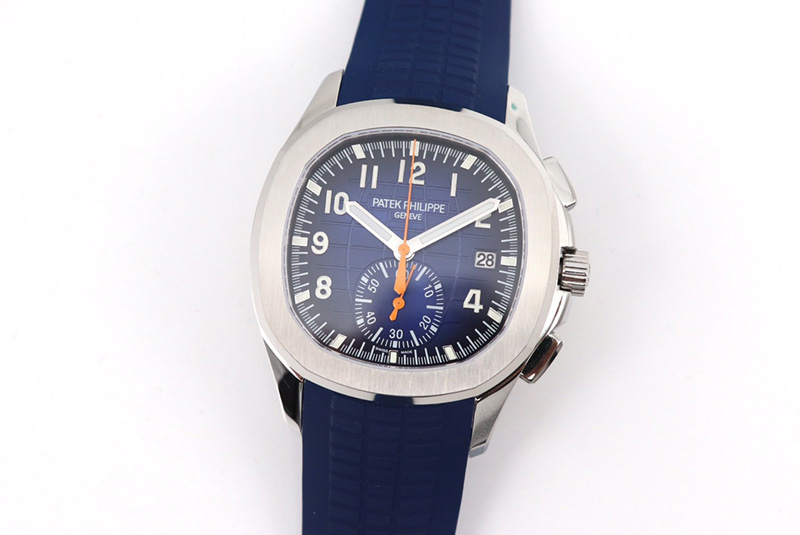 Patek Philippe Aquanaut 5968 SS OMF Best Edition Blue Dial on Blue Rubber Strap A520