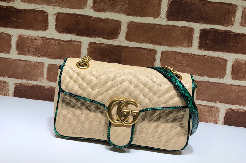 Gucci 443497 GG Marmont small shoulder bag in Green Python