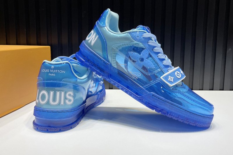 Louis Vuitton 1A98X5 LV Trainer sneaker in Blue Transparent canvas