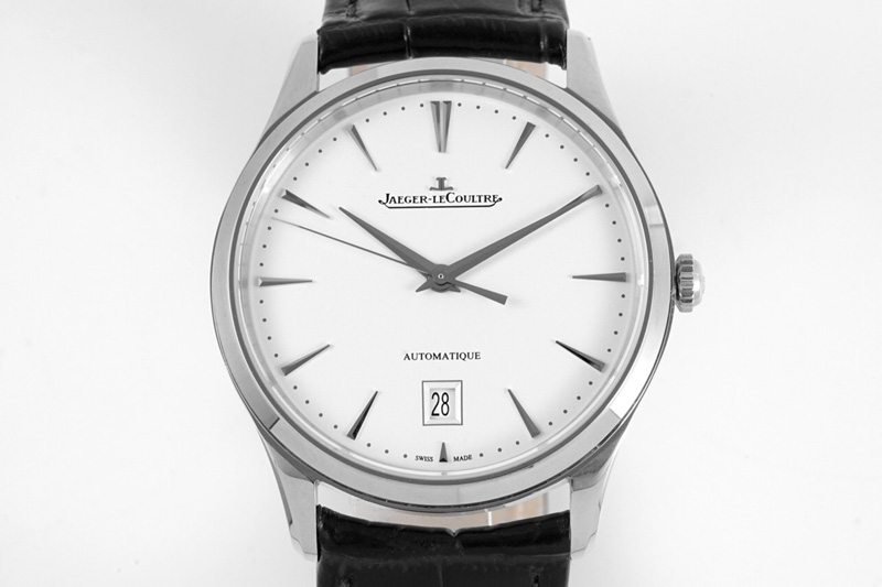 Jaeger-LeCoultre Master 1288420 SS ZF 1:1 Best Edition Silver Dial on Black Leather Strap A899/1