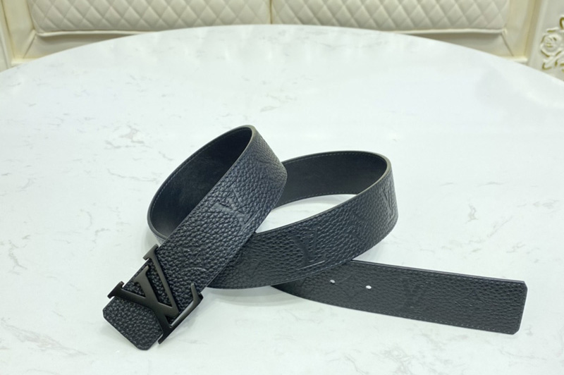 Louis Vuitton M0424V LV Initiales 40mm reversible belt in Black Taurillon leather With Black Buckle