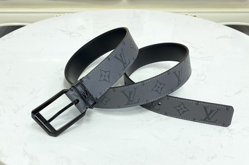 Louis Vuitton M0485V LV Architect 35mm belt in Grey Monogram Eclipse Canvas
