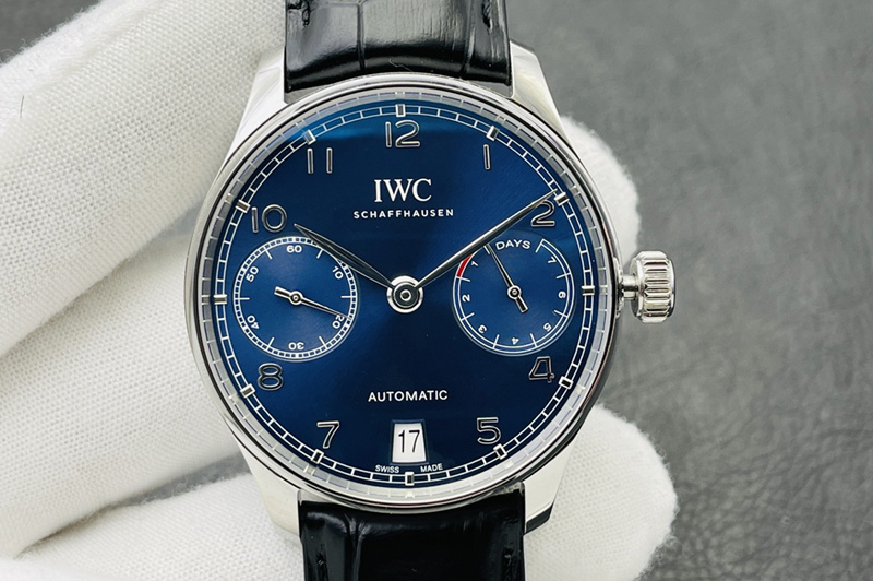 IWC PORTUGUESE REAL PR IW500710 ZF V4 1:1 BEST EDITION Blue Dial ON BLACK LEATHER STRAP A52010