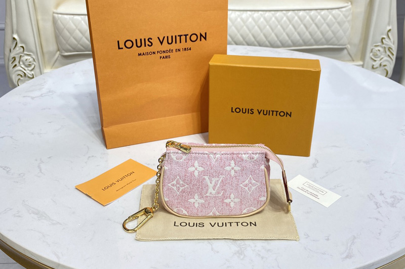 Louis Vuitton M81176 LV Micro Pochette Accessoires in Pink Monogram jacquard denim