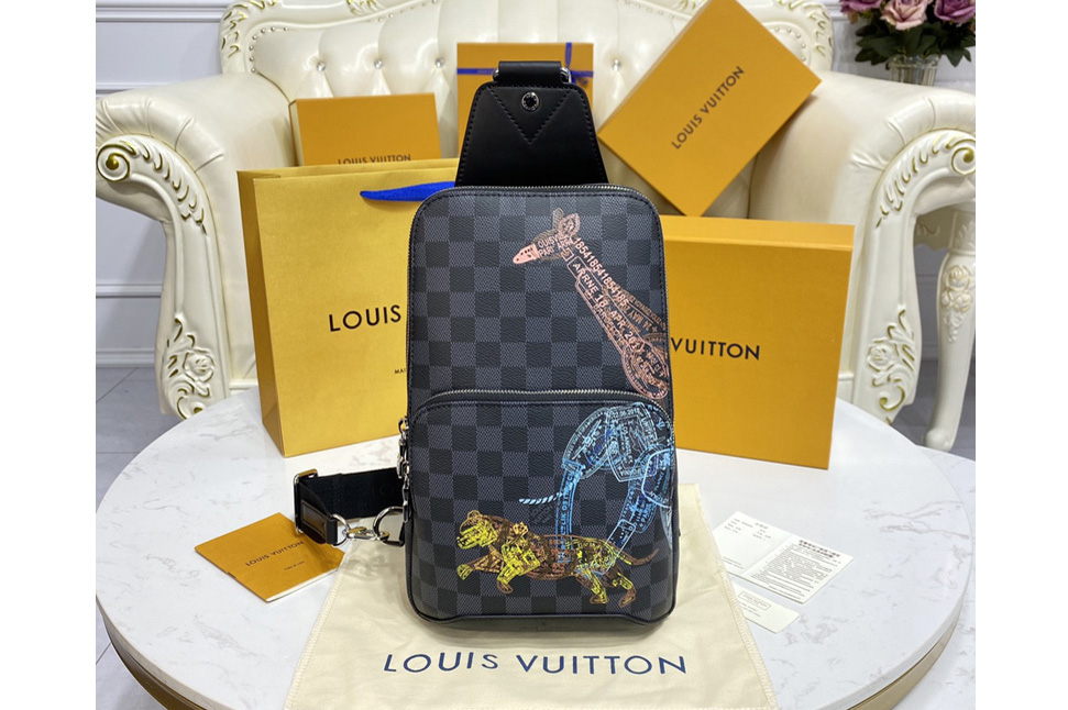 Louis Vuitton N45277 LV Avenue Sling Bag in Damier Graphite coated canvas