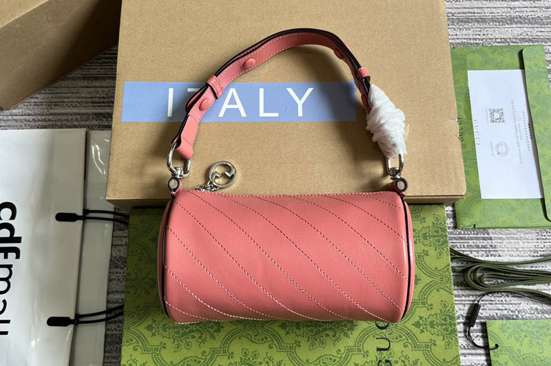 Gucci 760170 Gucci Blondie Mini Shoulder Bag in Pink leather