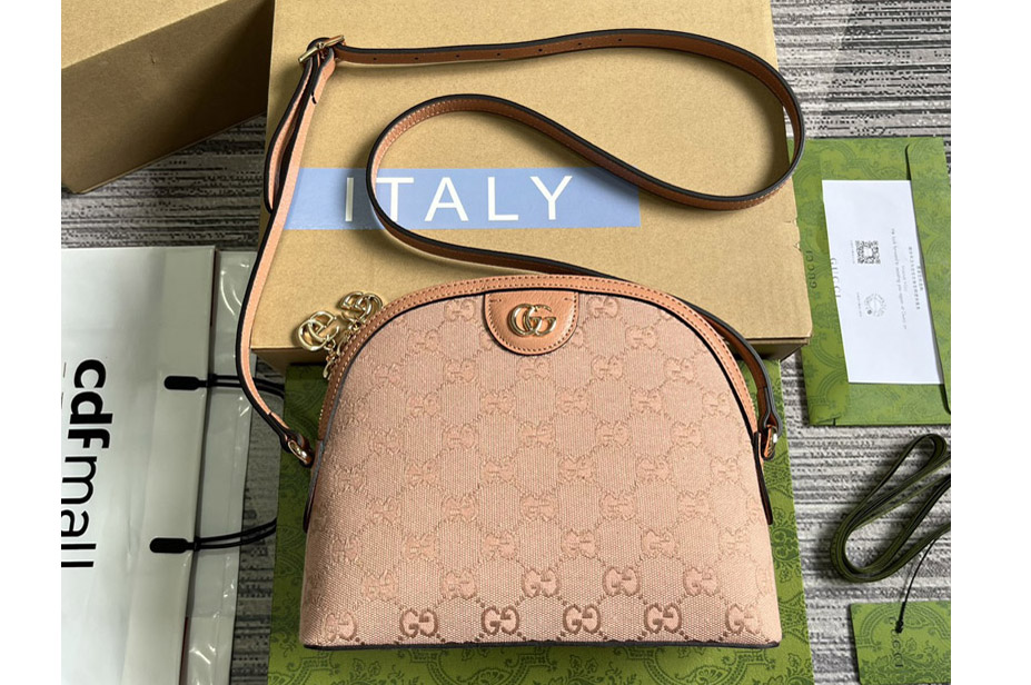 Gucci ‎499621 Ophidia small GG shoulder bag in Pink GG canvas