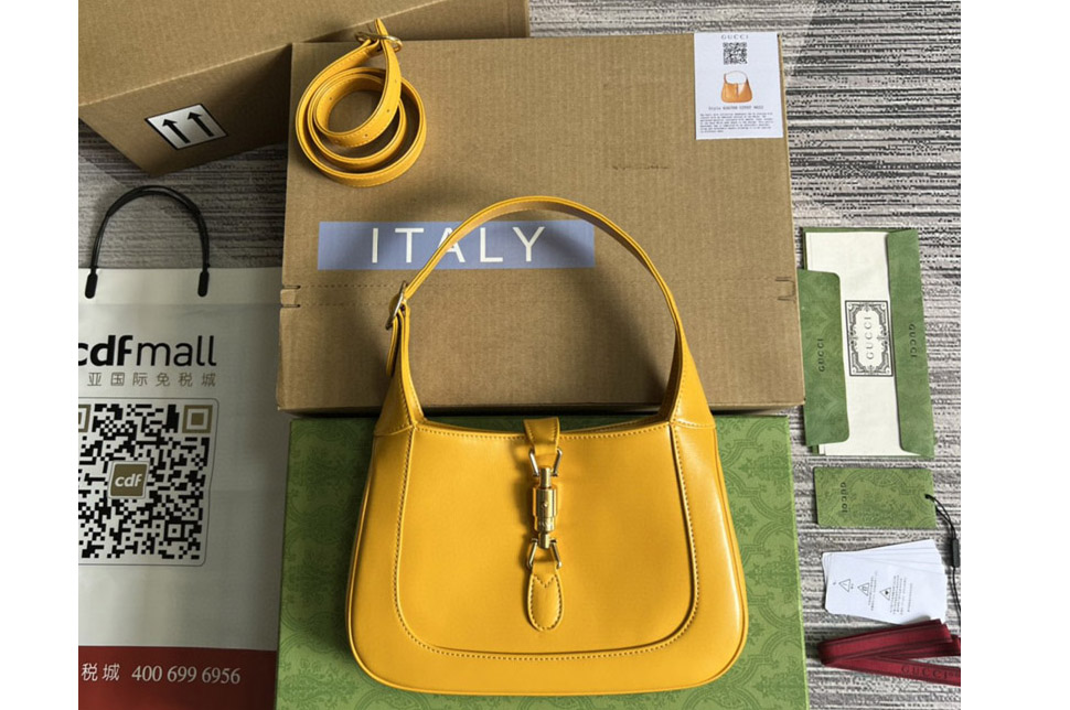 Gucci 636709 jackie 1961 small shoulder bag In Yellow leather
