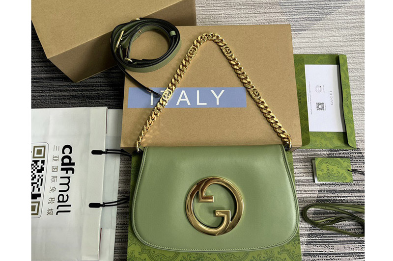 Gucci 699268 blondie shoulder bag in Green leather