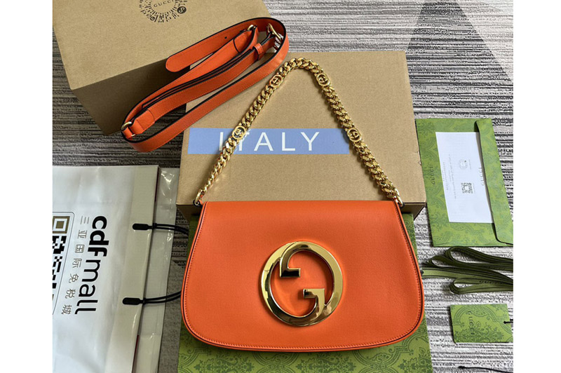 Gucci 699268 blondie shoulder bag in Orange leather