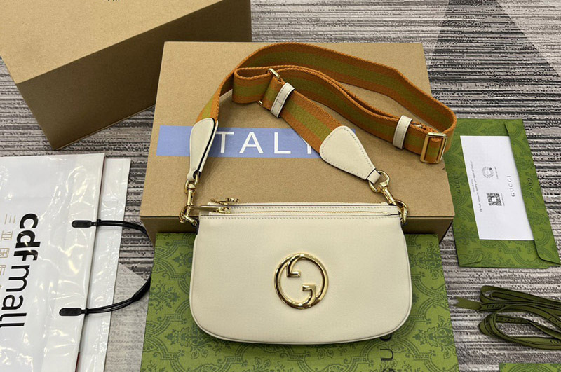 Gucci 724599 Blondie GG mini bag in White Leather
