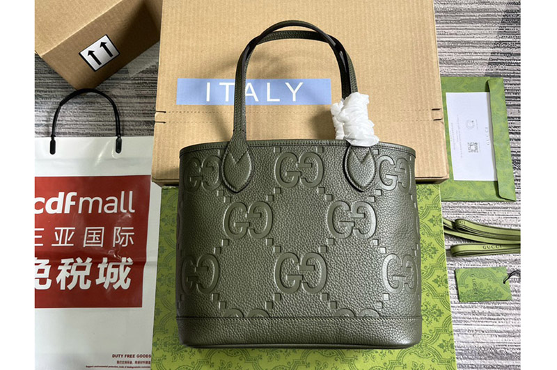 Gucci 726762 Ophidia GG Small Tote bag in Green jumbo GG leather