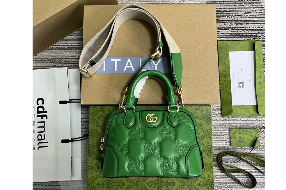 Gucci ‎727793 GG Matelasse Handbag in Green GG Matelassé leather