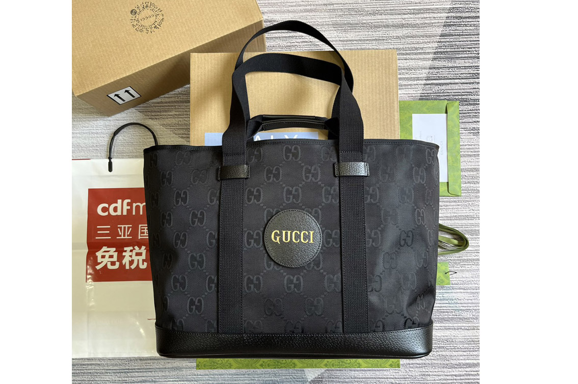 Gucci 746037 Gucci Off The Grid Medium Tote Bag in Black GG nylon