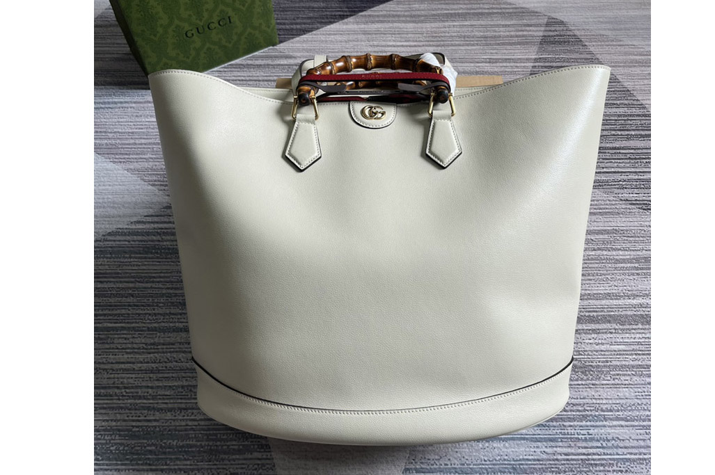 Gucci ‎746270 Gucci Diana Large Tote Bag in White leather