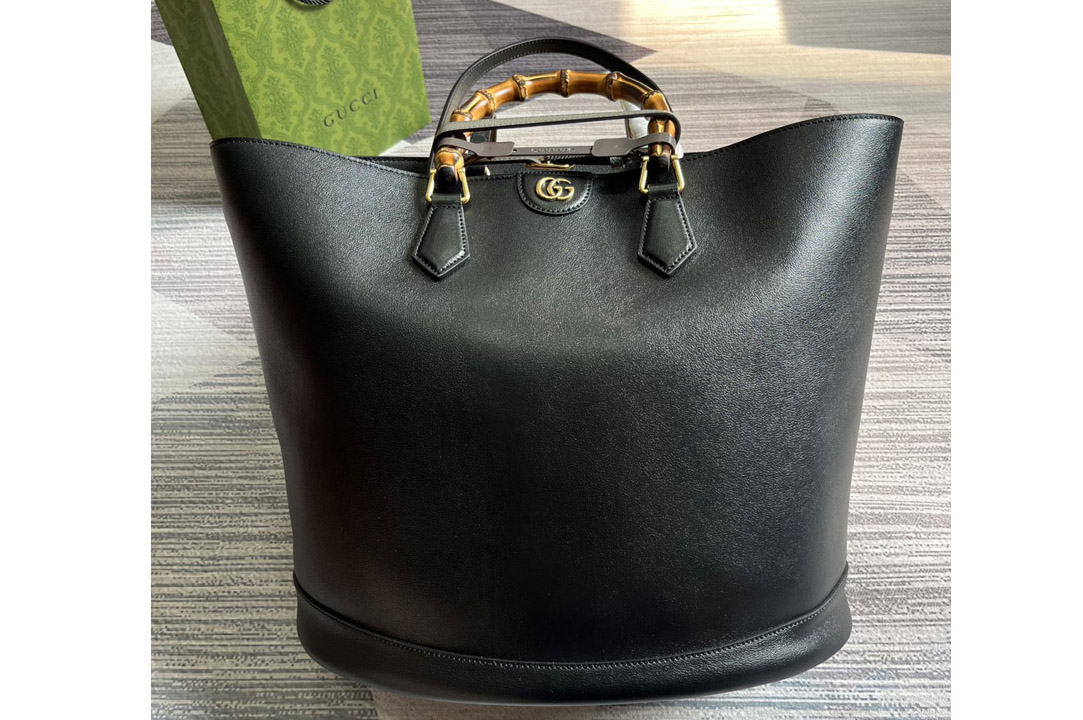 Gucci ‎746270 Gucci Diana Large Tote Bag in Black leather