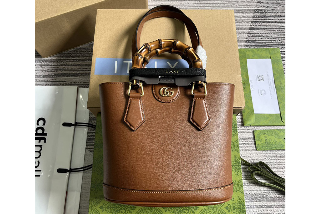 Gucci ‎750396 Gucci Diana Small Tote Bag in Brown leather