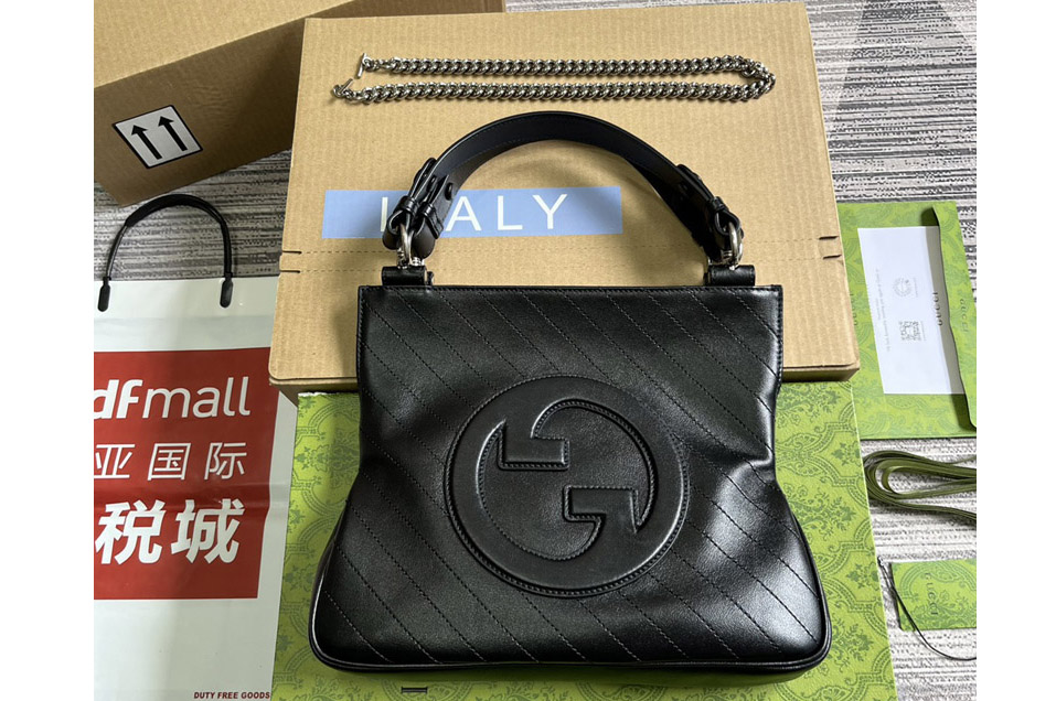 Gucci 751518 Gucci Blondie Small Tote Bag in Black leather